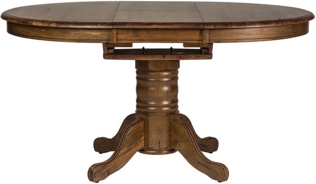 Liberty Furniture Carolina Crossing 5-Piece Antique Honey Pedestal Dining Set-2