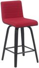 Armen Living Vienna 3-Piece Black Brushed/Red Swivel Counter Stool Set-0