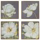 A & B Home 4-Piece Gray/Green/White Flower Wall Art Set-0