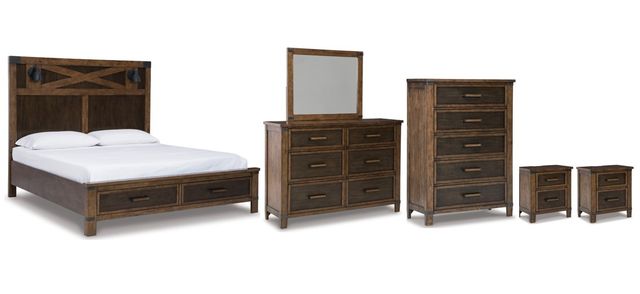 Benchcraft® Wyattfield 6-Piece Two-Tone California King Storage Panel Bed Set-0