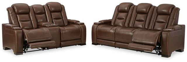 Signature Design by Ashley® The Man-Den 2-Piece Mahogany Living Room Set-0
