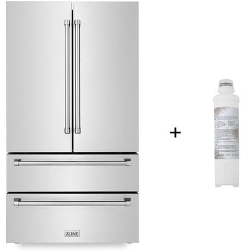 ZLINE 36" 22.5 Cu. Ft. Fingerprint Resistant Stainless Steel Counter Depth French Door Refrigerator with Ice Maker and Water Filter-1
