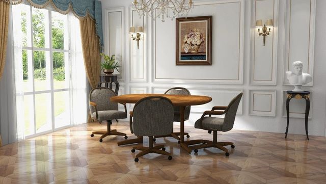 Chromcraft Customizable Medina Caster Swivel Dining Chair-1