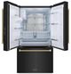 ZLINE Autograph Edition 36" 28.9 Cu. Ft. Black Stainless Steel Standard-Depth French Door Fingerprint-Resistant Refrigerator with External Water Dispenser and Dual Ice Maker in Champagne Bronze Helix Handles-3