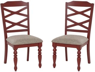 Powell® Trimble 2-Piece Beige/Red Dining Side Chair Set