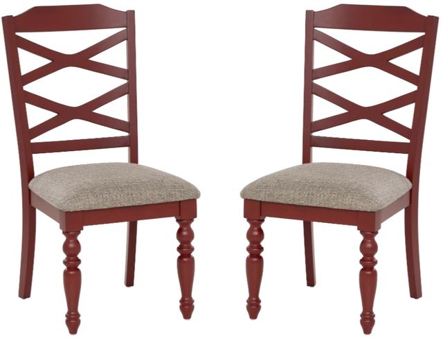 Powell® Trimble 2-Piece Beige/Red Dining Side Chair Set-0