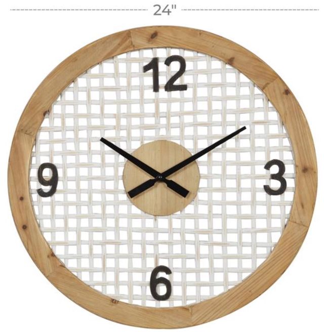 Deco Marche White 24” Grid Mesh Wall Clock-2
