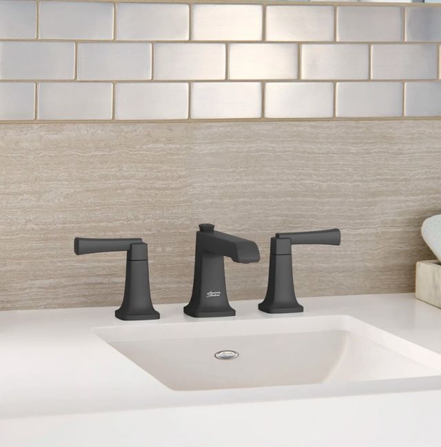 American Standard Townsend® Matte Black 8" Widespread 2-Handle Bathroom Faucet  with Lever Handles-1