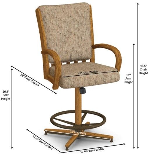 Chromcraft Customizable Baylor Counter Height Swivel Tilt Dining Stool-2