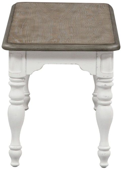 Liberty Furniture Magnolia Manor Antique White/Weathered Bark Dining Bench-3