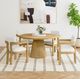 Elements International Portland Natural/Snow White Dining Chair-1