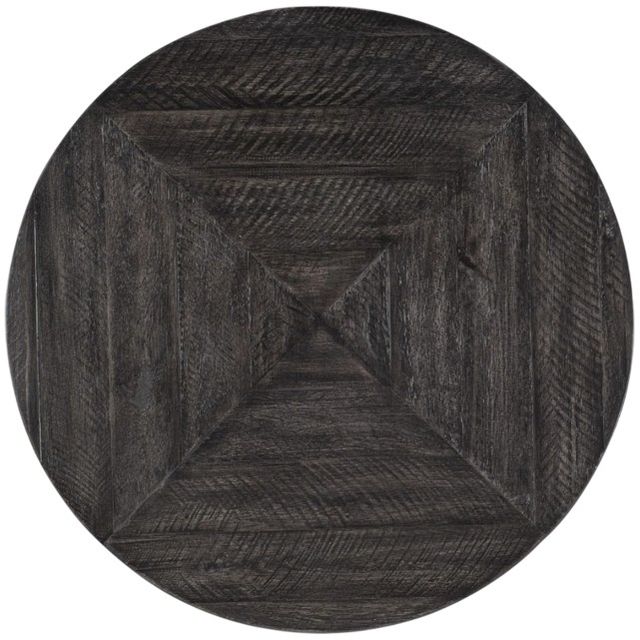 Hooker® Furniture St. Armand Black Round End Table with Brushed Pewter Base-2