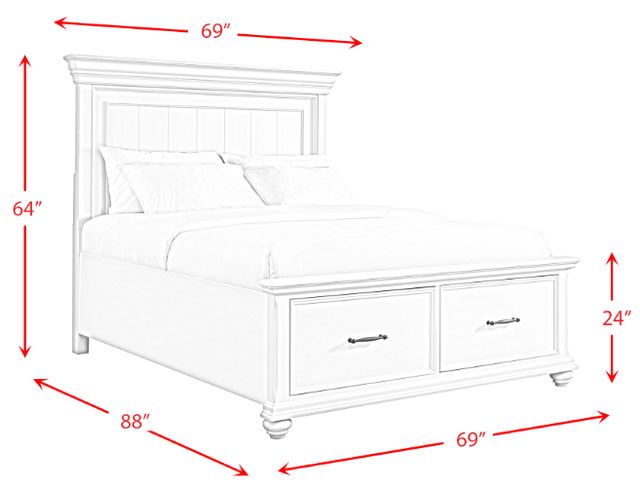 Elements International Slater 4-Piece Antique White Queen Platform Bedroom Set-1
