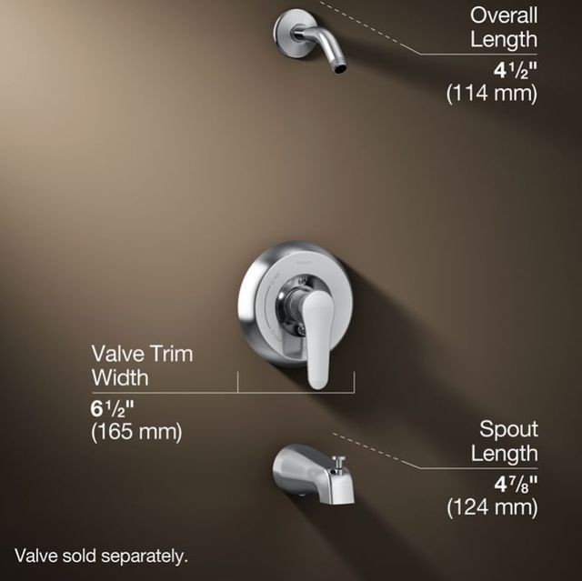 KOHLER® July® Rite-Temp® Polished Chrome Bath and Shower Trim Kit-2