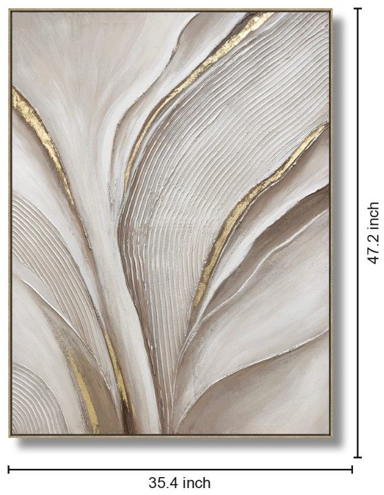 Classy Living Mindful Sculpted Whisper Metallic Abstract Wall Art-2
