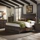 Liberty Furniture Thornwood Hills 4-Piece Rock Beaten Brown with Saw Cuts Queen 2-Sided Storage Panel Bedroom Set-4