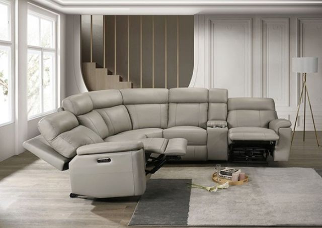 Furniture of America® Oliverus Taupe Power Sectional-2