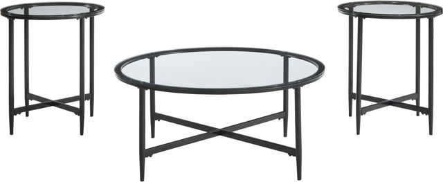 Signature Design by Ashley® Stetzer 3-Piece Black Occasional Table Set-0