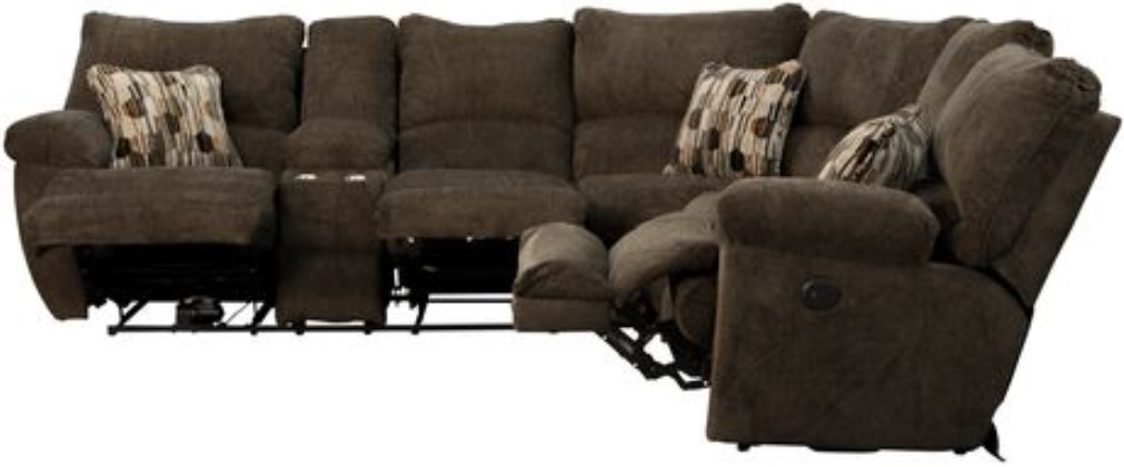 Catnapper Elliot 2-Piece Power Lay Flat Reclining Curved Sectional with Console - Thumbnail 2