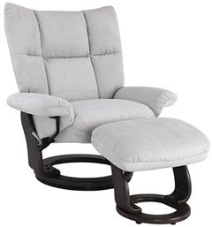 Benchmaster Furniture Solace Dove/Slate Chair and Ottoman