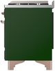 Ilve® Majestic III 40" Emerald Green Pro Style Dual Fuel Liquid Propane Range with Triple Glass Door and Copper Trim-4