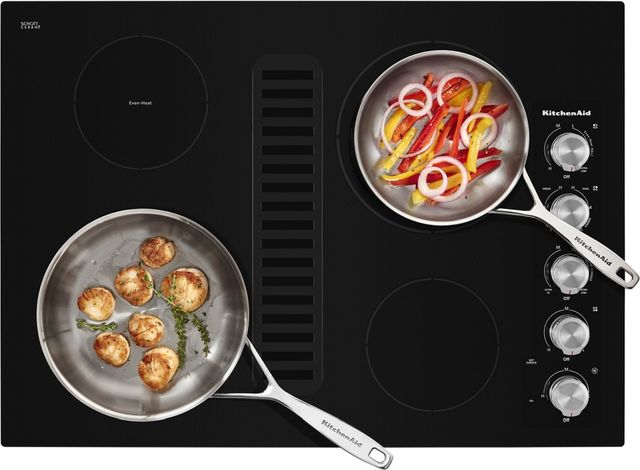 KitchenAid® 30" Black Electric Downdraft Cooktop-7