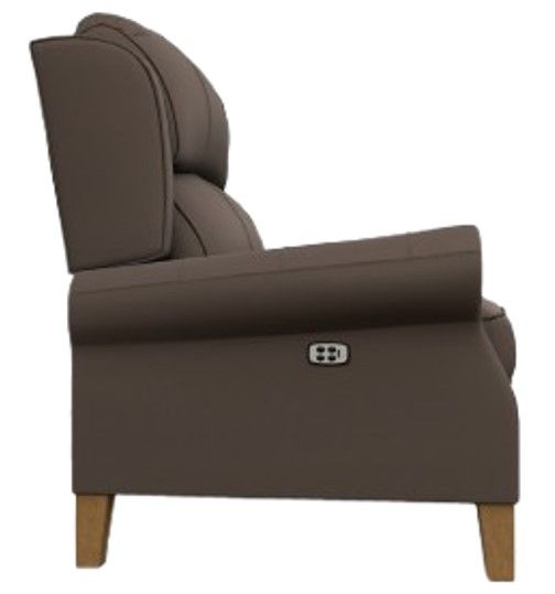 Best® Home Furnishings Customizable Joanna Leather Power Tilt Headrest High Leg Recliner with Honey Birch Legs-2