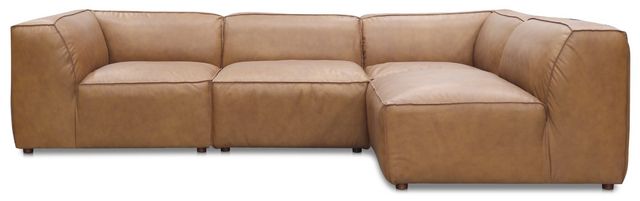 Moe's Home Collection Form Signature 4-Piece Sonoran Tan L-Shaped Modular Leather Sectional-1