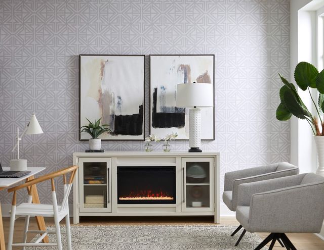 aspenhome® Tatum White 66" Fireplace Console-3