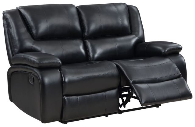 Coaster® Camila Black Manual Reclining Loveseat-1