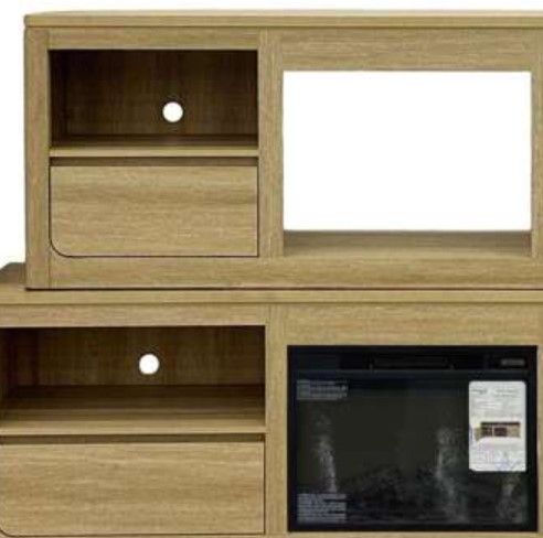 Elements International Rosalie Natural 82" TV Console without Fireplace Insert-1