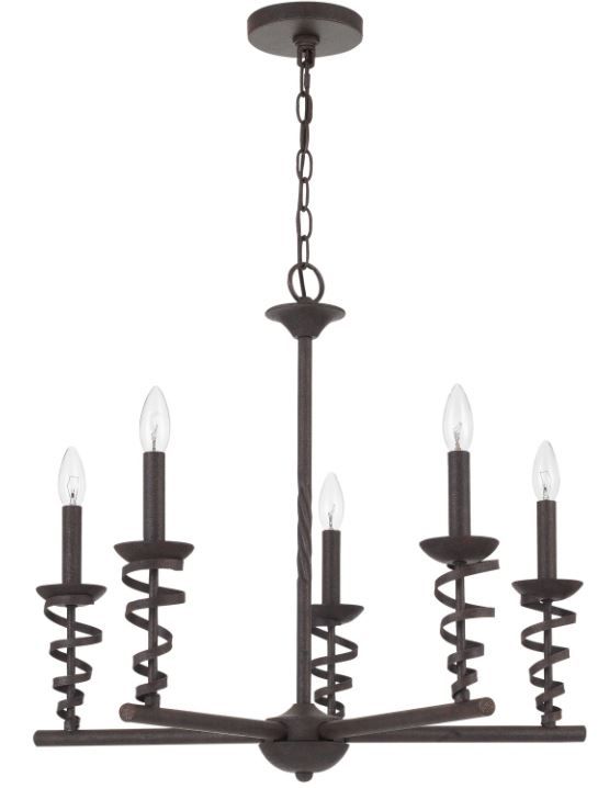 Cal® Lighting & Accessories Forbach Texture black Chandelier-0