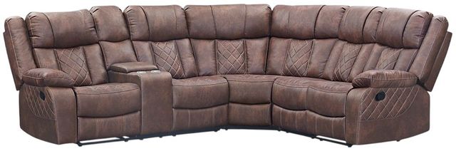 Albany Industries 3-Piece Lux Brown Manual Reclining Sectional-0