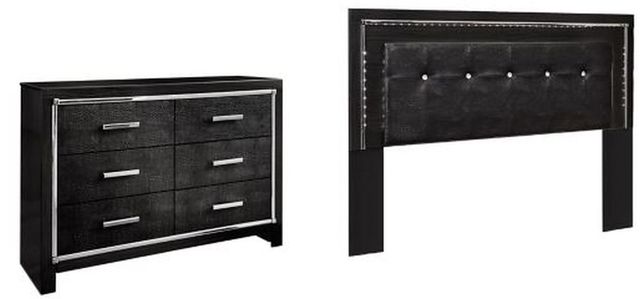 Signature Design by Ashley® Kaydell 2-Piece Black King/California King Upholstered Panel Headboard Set-0