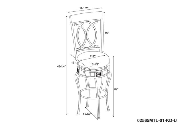 Linon Ox Chocolate Bar Stool-3