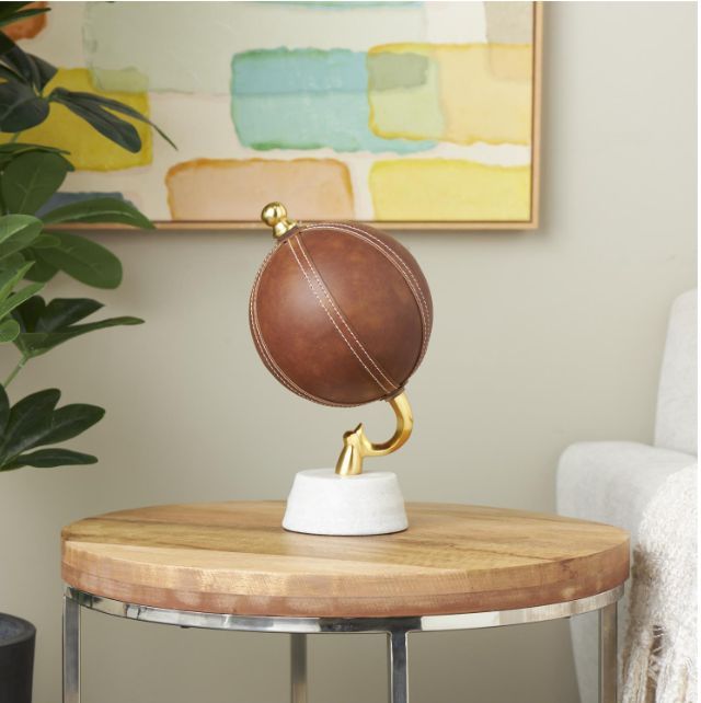 Deco Marche Brown Stitched Globe-4