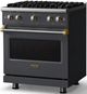 Viking® 5 Series 30" Cast Black Pro Style Gas (LP) Range with Brushed Brass Trim-2