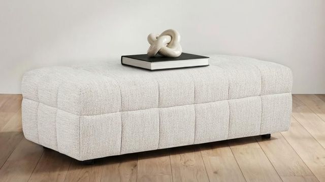 Coaster® Amara Chenille Ivory Upholstered Ottoman-1