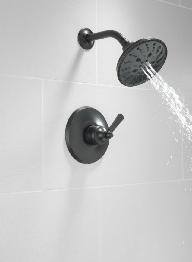 Delta Dorval® Matte Black 14S Volume Floor Mount Tub Filler-2