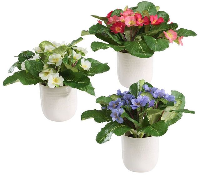 Uttermost® Trilogy Primrose 3-Piece Green/White Accents in Vases Set-2