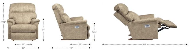 La-Z-Boy® Reed Walnut Leather Power Wall Recliner with Headrest and Lumbar-3