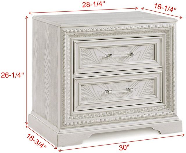 Crown Mark Alexandria Antique White Nightstand-2