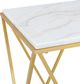 Elements International Riko White Square End Table with Gold Base-4