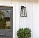 YHD Milburn Charolette Black/Gold Clear Seeded Glass 1-Light Exterior Lighting-1