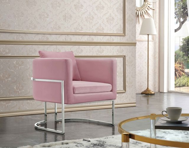 Meridian Furniture Pippa Pink Velvet Chair-1