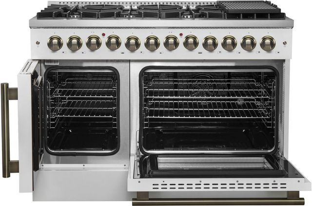FORNO® Galiano Alta Qualita 30" White Pro Style Dual Fuel Range -1