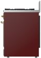 Ilve® Majestic III 30" Burgundy Pro Style Dual Fuel Liquid Propane Range with 5 Black Brass Burners and Brass Trim-3