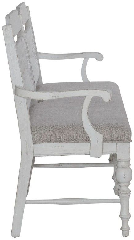 Liberty Furniture River Place Gray/Riverstone White Panel Back Bench-3