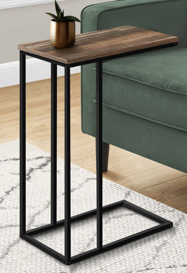 Monarch Specialties Inc. Brown Reclaimed 25"H Accent Table with Black Metal Base-2