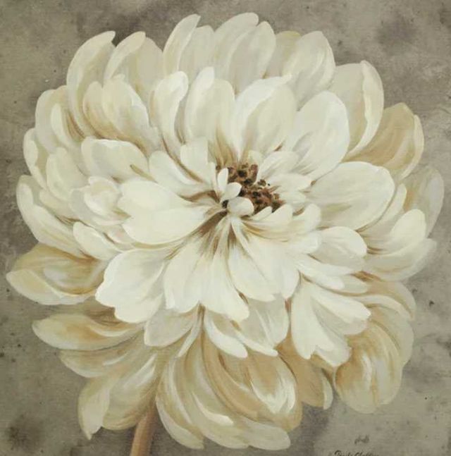 Stylecraft Blooming In Neutral II Gold/Gray Wall Art-1